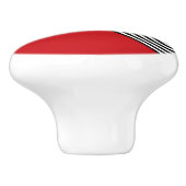 Schwarzweißstreifen mit rotem Dreieck Keramikknauf (Seitenansicht)