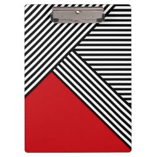 Schwarzweißstreifen mit rotem Dreieck Klemmbrett