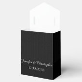 Schwarzweißstreifen, Name, Datum, Hochzeitsfeier Geschenkschachtel (Geöffnet)