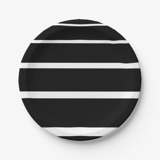 Schwarzweißstreifen Pappteller (Vorderseite)