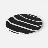 Schwarzweißstreifen Pappteller (Schrägansicht)