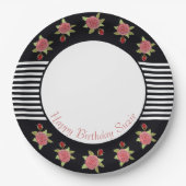 Schwarzweißstreifen Pappteller (Vorderseite)