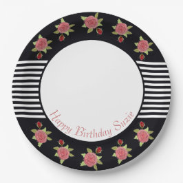 Schwarzweißstreifen Pappteller