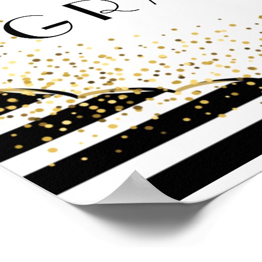 Schwarzweißstreifen Poster (Ecke)