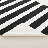 Schwarzweißstreifen, rosa Monogramm Sherpadecke (3/4)