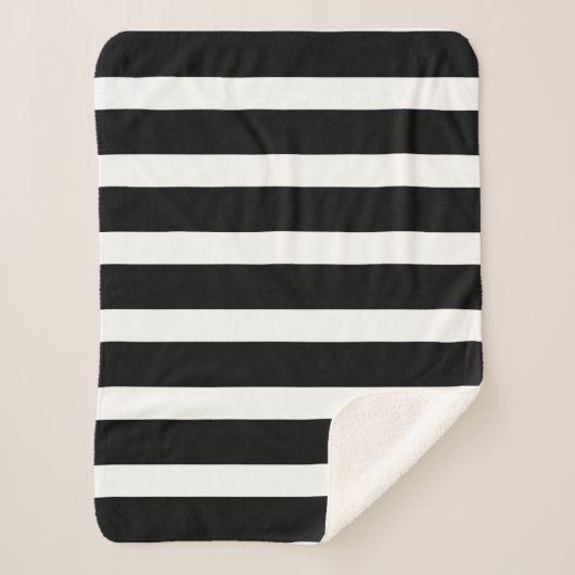 Schwarzweißstreifen, rosa Monogramm Sherpadecke (Vorderseite)