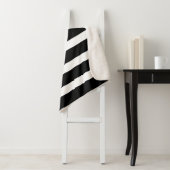 Schwarzweißstreifen, rosa Monogramm Sherpadecke (Beispiel)