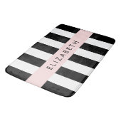 Schwarzweißstreifen, Streifen, Linien, Ihr Name Badematte (Schrägansicht)