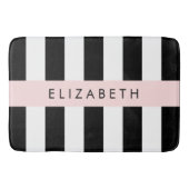 Schwarzweißstreifen, Streifen, Linien, Ihr Name Badematte (Vorderseite)