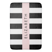 Schwarzweißstreifen, Streifen, Linien, Ihr Name Badematte (Vorderseite Vertikal)