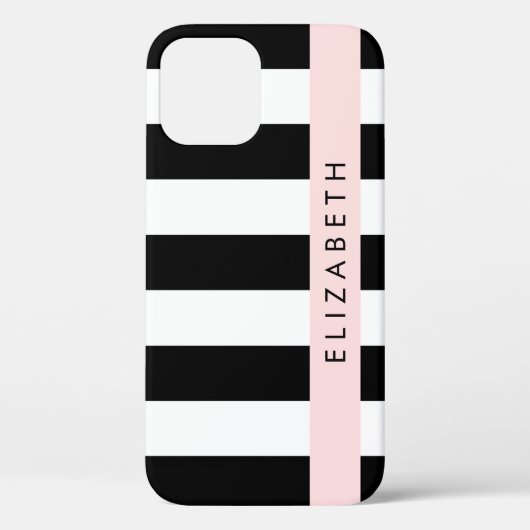 Schwarzweißstreifen, Streifen, Linien, Ihr Name Case-Mate iPhone Hülle (Rückseite)
