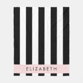 Schwarzweißstreifen, Streifen, Linien, Ihr Name Fleecedecke (Vorderseite)