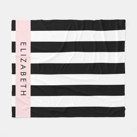 Schwarzweißstreifen, Streifen, Linien, Ihr Name Fleecedecke (Vorderseite (Horizontal))