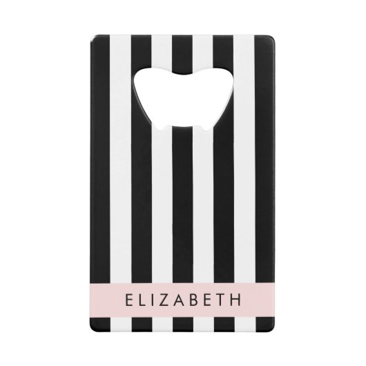 Schwarzweißstreifen, Streifen, Linien, Ihr Name Geldbeutel Flaschenöffner (Vorderseite)