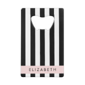 Schwarzweißstreifen, Streifen, Linien, Ihr Name Geldbeutel Flaschenöffner (Rückseite)