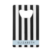Schwarzweißstreifen, Streifen, Linien, Ihr Name Geldbeutel Flaschenöffner (Rückseite)