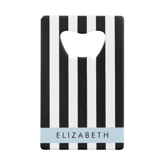 Schwarzweißstreifen, Streifen, Linien, Ihr Name Geldbeutel Flaschenöffner (Rückseite)