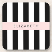 Schwarzweißstreifen, Streifen, Linien, Ihr Name Getränkeuntersetzer (Vorderseite)