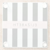 Schwarzweißstreifen, Streifen, Linien, Ihr Name Glasuntersetzer (Rückseite)