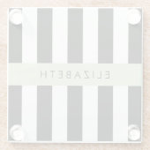 Schwarzweißstreifen, Streifen, Linien, Ihr Name Glasuntersetzer (Rückseite)