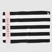 Schwarzweißstreifen, Streifen, Linien, Ihr Name Golfhandtuch (Horizontal)