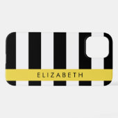 Schwarzweißstreifen, Streifen, Linien, Ihr Name iPhone Hülle (Rückseite (Horizontal))