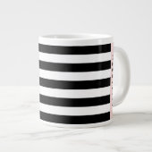 Schwarzweißstreifen, Streifen, Linien, Ihr Name Jumbo-Tasse (Vorderseite Rechts)