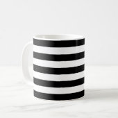 Schwarzweißstreifen, Streifen, Linien, Ihr Name Kaffeetasse (Vorderseite Links)