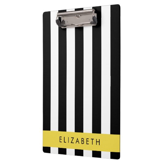 Schwarzweißstreifen, Streifen, Linien, Ihr Name Klemmbrett (Links)