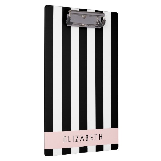 Schwarzweißstreifen, Streifen, Linien, Ihr Name Klemmbrett (Rechts)