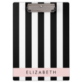 Schwarzweißstreifen, Streifen, Linien, Ihr Name Klemmbrett (Vorderseite)