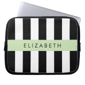 Schwarzweißstreifen, Streifen, Linien, Ihr Name Laptopschutzhülle (Vorderseite)