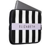 Schwarzweißstreifen, Streifen, Linien, Ihr Name Laptopschutzhülle (Vorne Rechts)