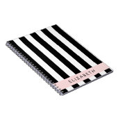 Schwarzweißstreifen, Streifen, Linien, Ihr Name Notizblock (Rechte Seite)