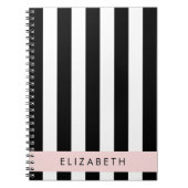 Schwarzweißstreifen, Streifen, Linien, Ihr Name Notizblock (Vorderseite)