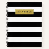 Schwarzweißstreifen, Streifen, Linien, Ihr Name Notizblock (Vorderseite)