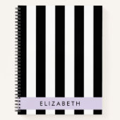 Schwarzweißstreifen, Streifen, Linien, Ihr Name Notizblock (Vorderseite)