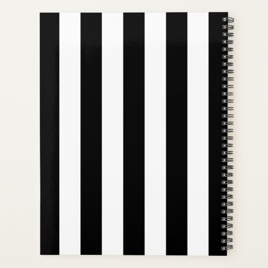 Schwarzweißstreifen, Streifen, Linien, Ihr Name Planer (Rückseite)