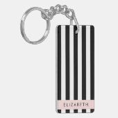 Schwarzweißstreifen, Streifen, Linien, Ihr Name Schlüsselanhänger (Vorderseite links)