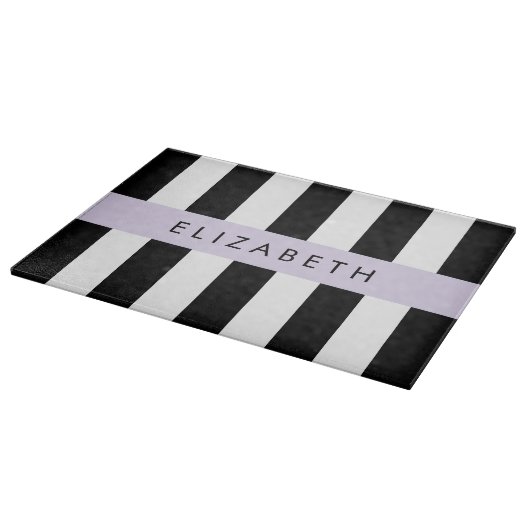 Schwarzweißstreifen, Streifen, Linien, Ihr Name Schneidebrett (Ecke)