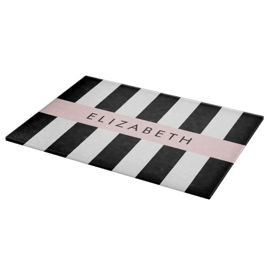 Schwarzweißstreifen, Streifen, Linien, Ihr Name Schneidebrett (Ecke)