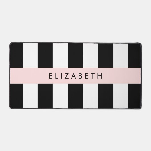 Schwarzweißstreifen, Streifen, Linien, Ihr Name Schreibtischunterlage (Vorderseite)