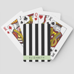 Schwarzweißstreifen, Streifen, Linien, Ihr Name Spielkarten
