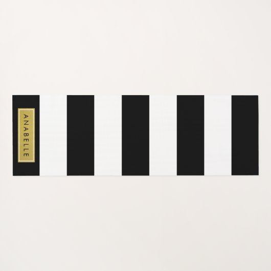 Schwarzweißstreifen, Streifen, Linien, Ihr Name Yogamatte (Rückseite (Horizontal))