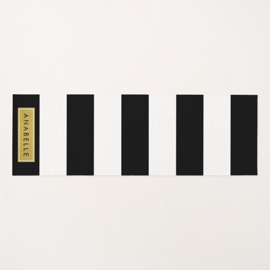 Schwarzweißstreifen, Streifen, Linien, Ihr Name Yogamatte (Vorderseite (Horizontal))