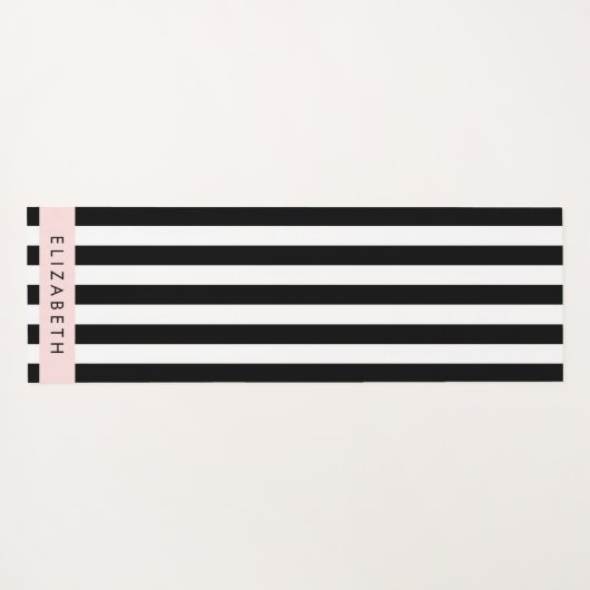 Schwarzweißstreifen, Streifen, Linien, Ihr Name Yogamatte (Rückseite (Horizontal))