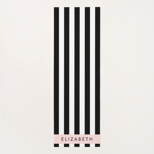 Schwarzweißstreifen, Streifen, Linien, Ihr Name Yogamatte (Rückseite)