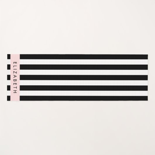 Schwarzweißstreifen, Streifen, Linien, Ihr Name Yogamatte (Vorderseite (Horizontal))