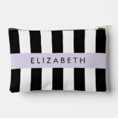 Schwarzweißstreifen, Streifen, Linien, Ihr Name Zubehörtasche (Rückseite)