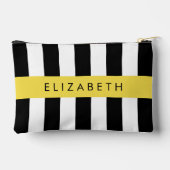Schwarzweißstreifen, Streifen, Linien, Ihr Name Zubehörtasche (Rückseite)